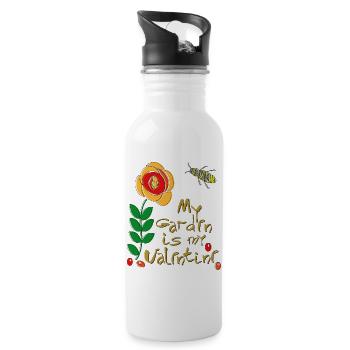 mon jardin est mon Valentin - Gourde avec paille intégrée - blanc - Droite