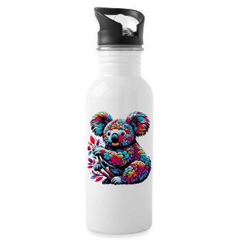 Koala - Trinkflasche mit integriertem Trinkhalm - Weiß - Rechts