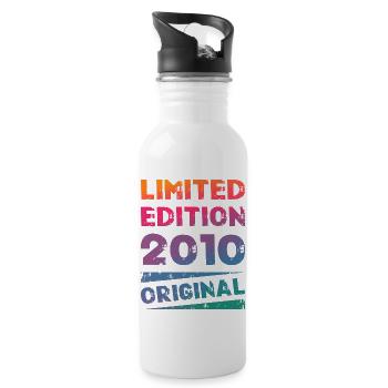 Limited Edition Birthday Party Vintage 2010 - Water bottle with straw - white - Right