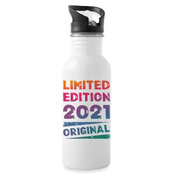 Fête d’anniversaire en édition limitée Vintage 2021 - Gourde avec paille intégrée - blanc - Droite