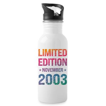 Limited Edition 21 Birthday Party Vintage 2003 - Water bottle with straw - white - Right