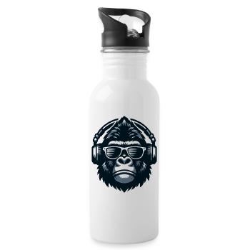 Gorilla DJ Headphones - Water bottle with straw - white - Right