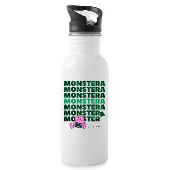 Monstera Monster - Trinkflasche mit integriertem Trinkhalm - Weiß - Rechts