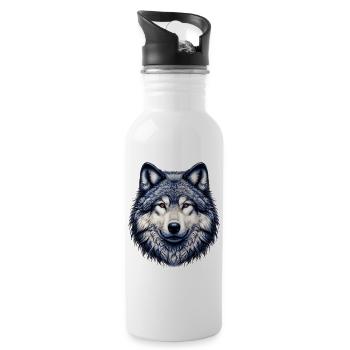 Loup - Gourde avec paille intégrée - blanc - Droite