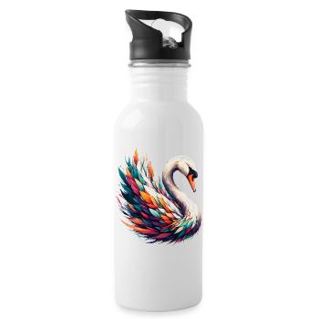 Cygne - Gourde avec paille intégrée - blanc - Droite
