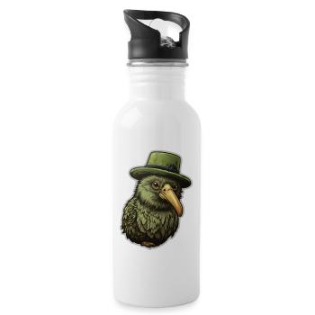Kiwi avec chapeau - Gourde avec paille intégrée - blanc - Droite