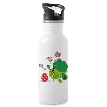 Easter Greeting - Water bottle with straw - white - Right