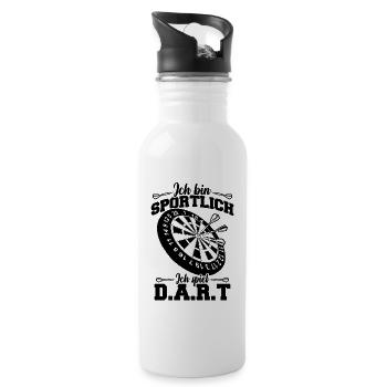 I'm athletic I play darts - Water bottle with straw - white - Right