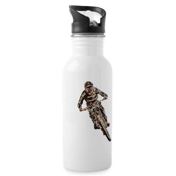 Downhill mountain biking - Water bottle with straw - white - Right