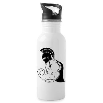 strong spartan - Trinkflasche mit integriertem Trinkhalm - Weiß - Rechts