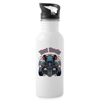 Ratsking Ratlook Shirt – Rustic Custom Style - Water bottle with straw - white - Right