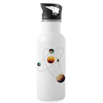 fiktives sonnensystem - Trinkflasche mit integriertem Trinkhalm - Weiß - Rechts