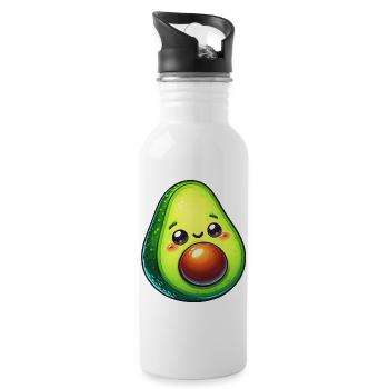 Avocado - Water bottle with straw - white - Right