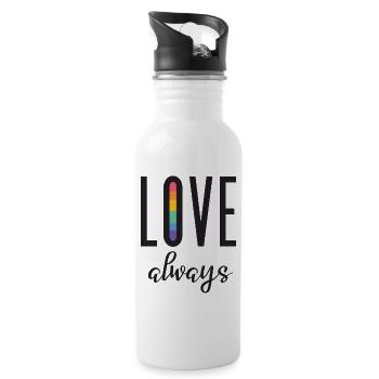 Mois de la fierté LGBT - Love Always - Gourde avec paille intégrée - blanc - Droite