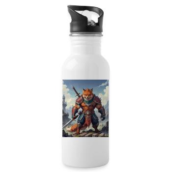 Une bête monstrueuse et monstrueuse, un renard roux comme fantasme - Gourde avec paille intégrée - blanc - Droite