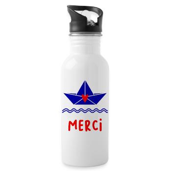 THANK YOU. MISTRESS. MASTER - Water bottle with straw - white - Right