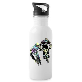 BMX - Trinkflasche mit integriertem Trinkhalm - Weiß - Rechts