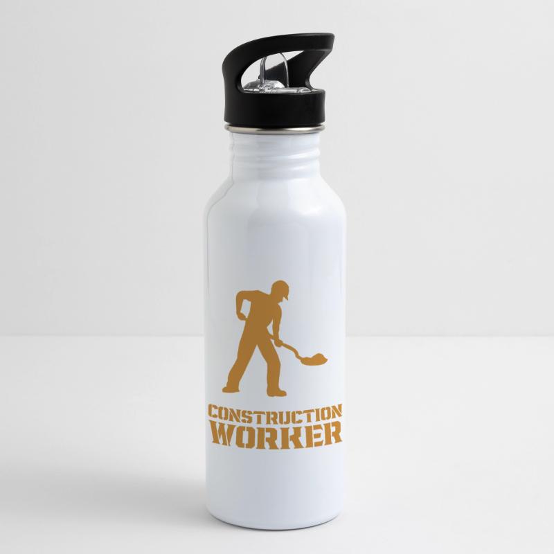 Construction Worker Construction Site Worker Water bottle with straw
