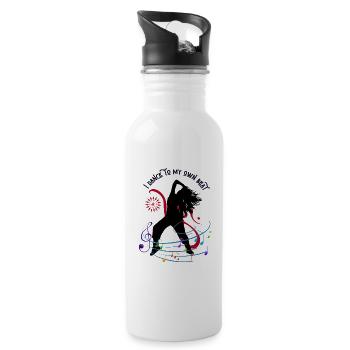 Ich tanze zu meinem eigenen Rhythmus - Trinkflasche mit integriertem Trinkhalm - Weiß - Rechts