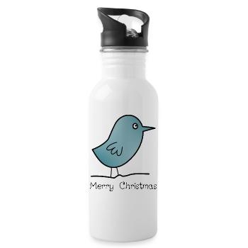 CHRISTMAS. MERRY CHRISTMAS. MERRY CHRISTMAS. NEW YEAR’S DAY - Water bottle with straw - white - Right
