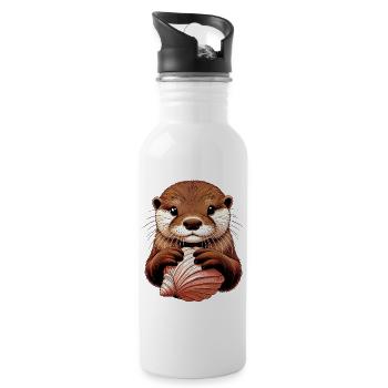 Otter - Trinkflasche mit integriertem Trinkhalm - Weiß - Rechts