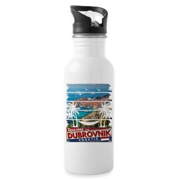 Croatia Kroatia travel summer croatia Dubrovnik - Water bottle with straw - white - Right