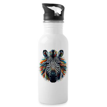 Zebra - Trinkflasche mit integriertem Trinkhalm - Weiß - Rechts