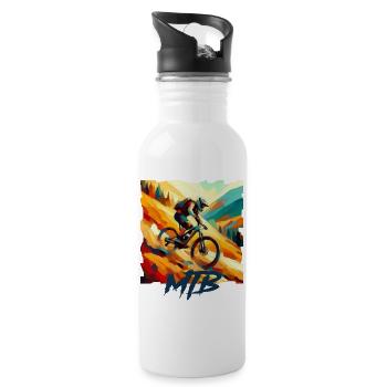 Vélo VTT - Gourde avec paille intégrée - blanc - Droite