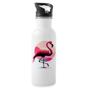 Flamingo - Water bottle with straw - white - Right