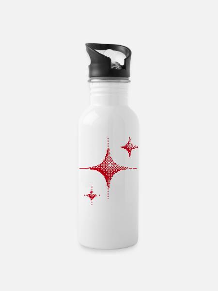 Red Spark Minimal - Water bottle with straw - white