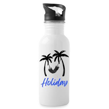 Vacances Relax Palms1 - Gourde avec paille intégrée - blanc - Droite