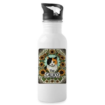 Der Kattun - Trinkflasche mit integriertem Trinkhalm - Weiß - Rechts