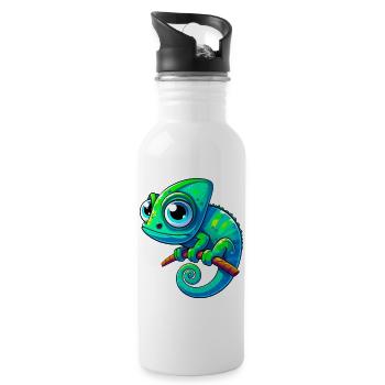 Caméléon - Gourde avec paille intégrée - blanc - Droite