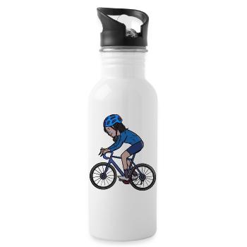 Kamala Harris Bike - Water bottle with straw - white - Right