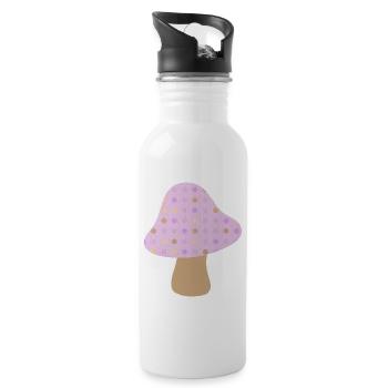 Champignon Brun Pois Pois Pastel Woodland Pépinière - Gourde avec paille intégrée - blanc - Droite