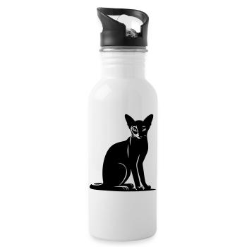 Chat abyssin - Gourde avec paille intégrée - blanc - Droite