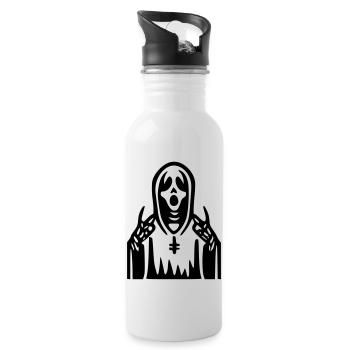 Schrei-Priester - Trinkflasche mit integriertem Trinkhalm - Weiß - Rechts