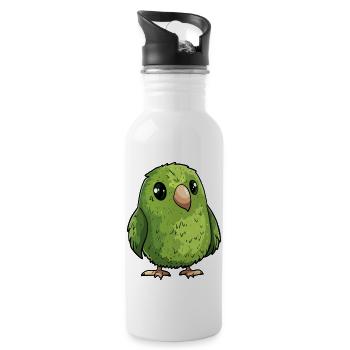 small kakapo from New Zealand - Water bottle with straw - white - Right