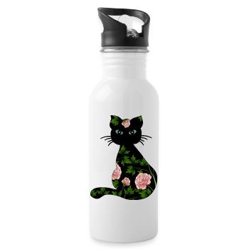 Cat - Water bottle with straw - white - Right