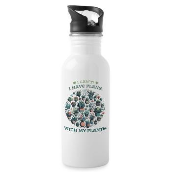 Plans with Plants - Plant Lover Sayings - Water bottle with straw - white - Right