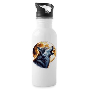 Loup - Gourde avec paille intégrée - blanc - Droite