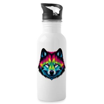 Loup - Gourde avec paille intégrée - blanc - Droite