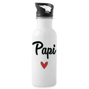 GRANDPA. DAD. FATHER'S DAY. HAPPY FATHER'S DAY. GOOD - Water bottle with straw - white - Right