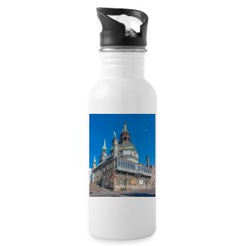 Notre Dame de Bon Secours Chapel Montréal Québec - Water bottle with straw - white - Right