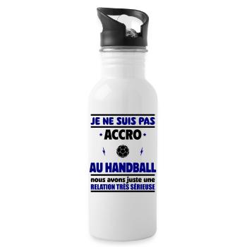 Je ne suis pas accro au handball - Gourde avec paille intégrée - blanc - Droite