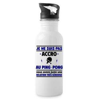 Je ne suis pas accro au ping pong - Gourde avec paille intégrée - blanc - Droite