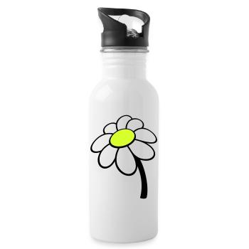Petite Fleur Marguerite Blanche Décorative Belle Nature - Gourde avec paille intégrée - blanc - Droite
