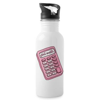 Girls Math - Water bottle with straw - white - Right