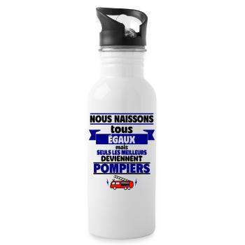 tous les hommes pompiers - Gourde avec paille intégrée - blanc - Droite