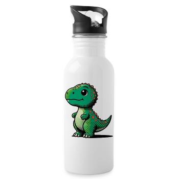 Dinosaure - Gourde avec paille intégrée - blanc - Droite